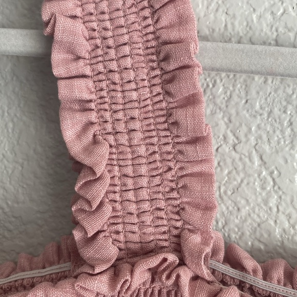 Lulus Sassy Sweetie Mauve Smocked Ruffled Peplum Tank Top Size X-Large - Picture 5 of 11